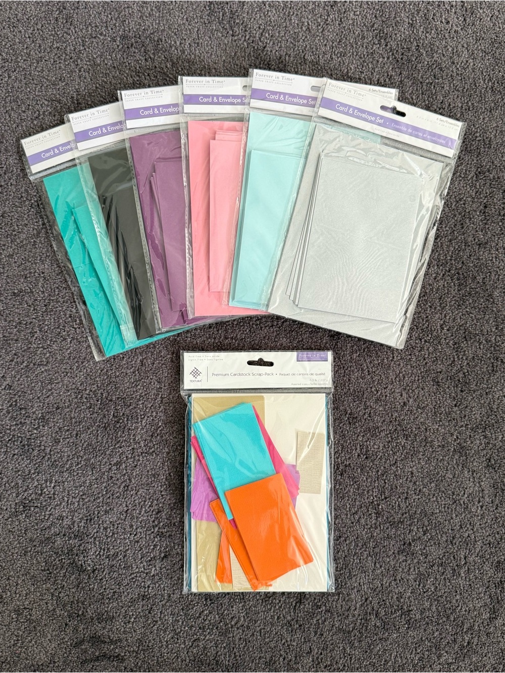“Forever in Time” Card Stock Package & 36 Blank Greeting Sets in Various Colors!